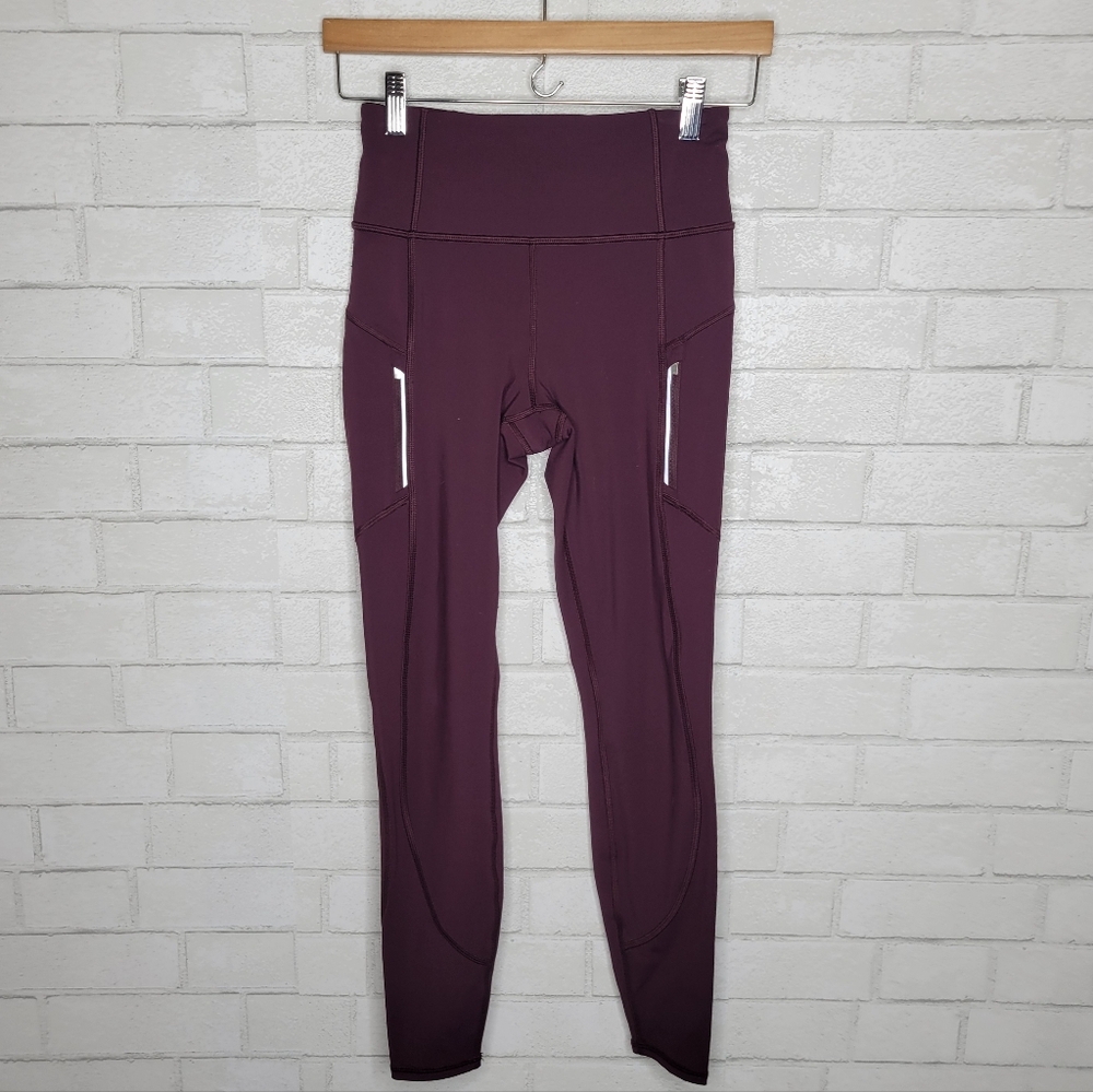 Athleta Burgundy Maroon Rainier Tight Leggings